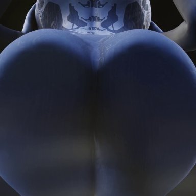 halo (series), microsoft, cortana, kishi, kishi3d, 1girl, ass, ass focus, ass press, big ass, bodysuit, bubble butt, from behind, halo, huge ass