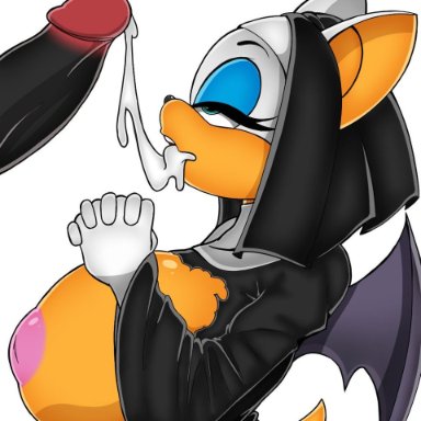 sega, sonic the hedgehog (series), rouge the bat, shadow the hedgehog, dalley le alpha, alphadalley, anthro, big breasts, bodily fluids, breasts, chiropteran, cum, cum in mouth, cum inside, duo