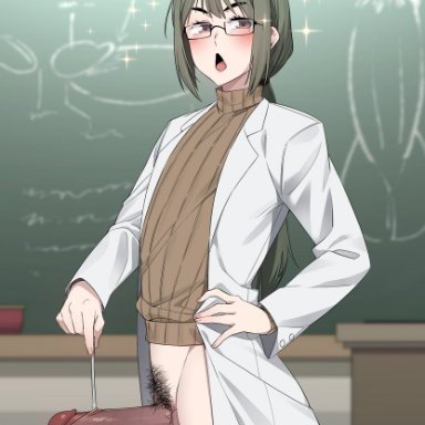 in (ain), 1boy, big dick, big penis, femboy, feminine male, male, male only, presenting, professor, teacher, teaching, trap