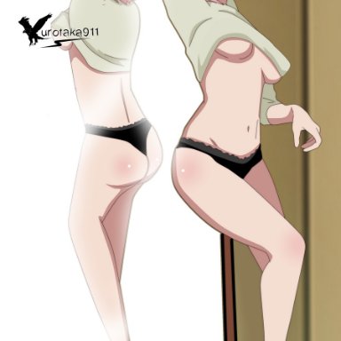 naruto, naruto: the last, naruto (series), naruto shippuden, shounen jump, sakura haruno, agung911, 1girls, ass, ass focus, back view, bare legs, barefoot, black panties, black thong