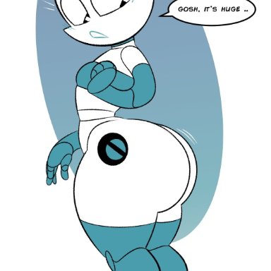 my life as a teenage robot, nickelodeon, jenny wakeman, xj-9, zetaskully, ass, big ass, blue hair, bubble ass, bubble butt, fat ass, fat butt, female, female only, female robot