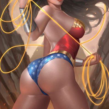 dc, dc comics, dcau, justice league, wonder woman (series), diana prince, wonder woman, nopeys, thunder thighs, 3d (artwork), pinup