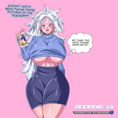 dragon ball, dragon ball fighterz, xenoverse 2, android 21, android 21 (good), majin android 21, oc, bluegraves, android, android 33, ass, belly dancer, big ass, big breasts, big thighs