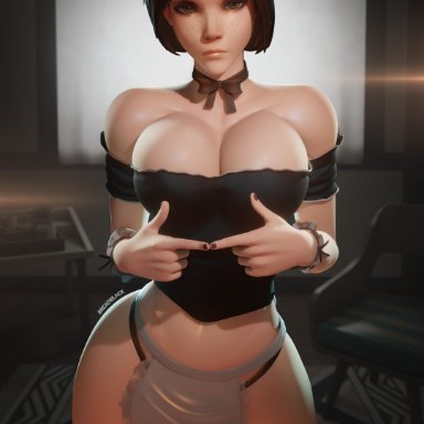 blizzard entertainment, overwatch, tracer, breadblack, 1girls, ass, black nail polish, breasts, busty, child bearing hips, curvaceous, curvy, female, female focus, female only