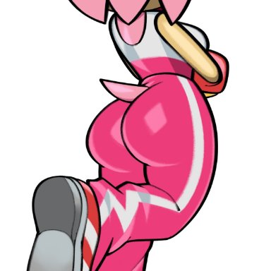 sega, sonic (series), sonic riders, sonic the hedgehog (series), amy rose, fiinel, lipon note, 1girls, anthro, ass focus, dumptruck ass, fat ass, solo, solo female, solo focus