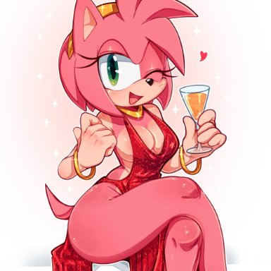 sega, sonic (series), sonic the hedgehog (series), amy rose, ichig8miruku, anthro, big breasts, breasts, cameltoe, clothing, female, female focus, female only, hedgehog, hedgehog humanoid