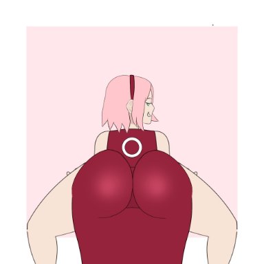 naruto, naruto shippuden, shounen jump, sakura haruno, cdeko, 1girls, ass, ass shake, big ass, bouncing ass, bracelet, clothing, dress, female, female only