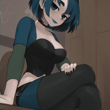 total drama island, gwen (tdi), big breasts, borealyoako, breasts, goth, goth girl, legs, thick, thick thighs