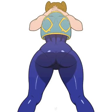 street fighter, chun-li, ass, big ass, brown hair, cameltoe, huge ass, pantylines, pov, squatting, animated, no sound, video