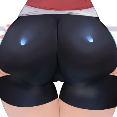 nintendo, pokemon, pokemon rse, may (pokemon), sana!rpg, 1girls, ass, ass focus, ass shot, back, back view, bike shorts, cameltoe, clothed, clothed female