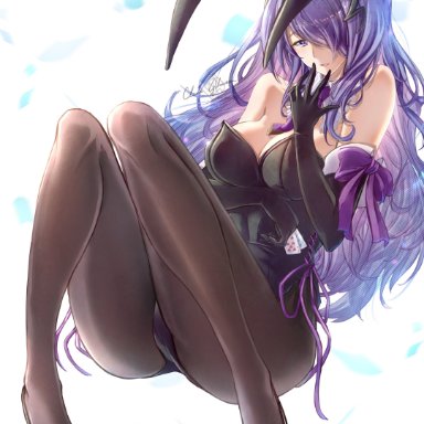 fire emblem, fire emblem fates, nintendo, camilla (fire emblem), clear glass (mildmild1311), 1girls, alternate costume, animal ears, ass, bare shoulders, big ass, black footwear, black gloves, black legwear, black leotard