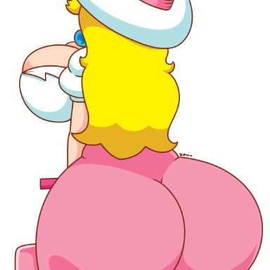 mario (series), nintendo, super mario odyssey, princess peach, daisy-pink71, ass, big ass, big breasts, big butt, blonde hair, blue eyes, bottom heavy, breasts, bubble ass, bubble butt