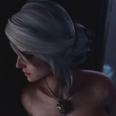 cd projekt red, the witcher (series), the witcher 3: wild hunt, ciri, lord breastish, 1futa, 1girls, abs, athletic futanari, big breasts, breasts, female, futa only, futanari, hiding