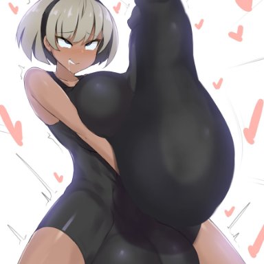 nintendo, pokemon, bea (pokemon), ftnranat, 1futa, balls, big balls, big breasts, big penis, big testicles, blush, breasts, clothed, clothing, condom