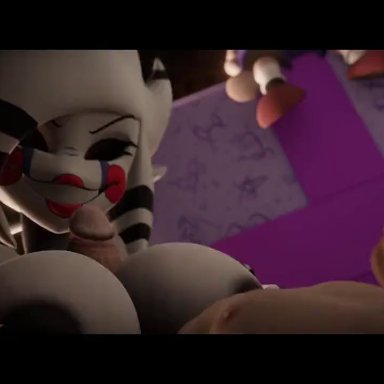 fnaf, fredina's nightclub, cally3d, rabbdo, 1boy, 1girls, boobjob, paizuri, titfuck, animated, sound, video