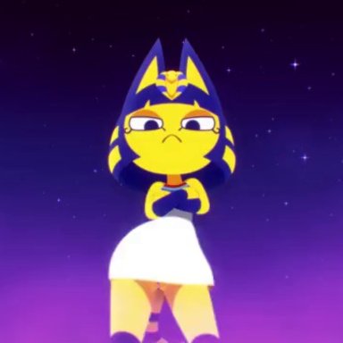 animal crossing, ankha ride (minus8), nintendo, ankha, original character, phalia, minus8, oblivionfall, zone, 2girls, arms behind head, arms up, ass, ass focus, big ass