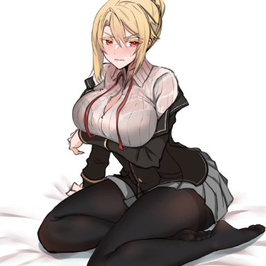 otomege sekai, angelica rapha redgrave, big breasts, blonde hair, clothing, female, red eyes