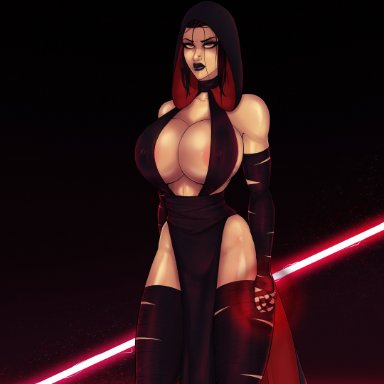 star wars, rey, sith rey, nexjade, busty, cleavage, female, female focus, female only, hourglass figure, makeup, skimpy, skimpy clothes, standing, wide hips