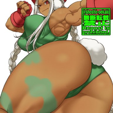 my hero academia, street fighter, cammy white (cosplay), miruko, rumi usagiyama, shosho oekaki, 1girls, ass, big ass, big breasts, breasts, bunny ears, bunny tail, cosplay, female