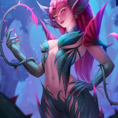 league of legends, zyra, zarory, 1girls, female only