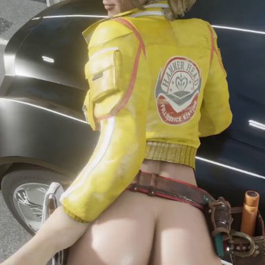 final fantasy, final fantasy xv, square enix, cindy aurum, audiodude, lazyprocrastinator, pleasedbyviolet, 1boy, 1girls, ass, blonde hair, bottomless, bottomless female, breasts, doggy style