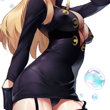 one piece, kalifa, yoshi55level, 1girls, blonde hair, breasts, cleavage, dress, female, female only, fishnets, glasses, gloves, large breasts, miniskirt