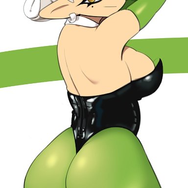 nintendo, splatoon, splatoon (series), inkling, marie (splatoon), yuta agc, 1girls, ass, back, back view, beauty mark, breasts, bubble butt, facial markings, female