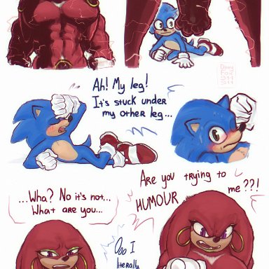 sonic (series), sonic the hedgehog (film), sonic the hedgehog (series), knuckles the echidna, sonic the hedgehog, dirtyfox911911, abs, animal genitalia, anthro, blue fur, cock ring, dark nipples, dark penis, earrings, echidna