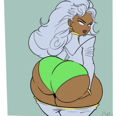 marvel, marvel comics, x-men, ororo munroe, storm (x-men), lewdbuns, ass, ass support, big ass, big butt, bottom heavy, bubble ass, bubble butt, cellulite, costume