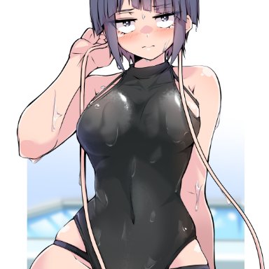 my hero academia, kyoka jiro, shinonome moz9, busty, female, female focus, female only, hourglass figure, pinup, pinup pose, short hair, wide hips, tagme