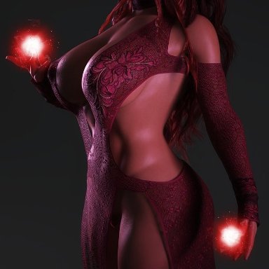 avengers, marvel, marvel comics, scarlet witch, wanda maximoff, erotichris, ass, athletic, athletic female, big ass, big breasts, big butt, blue eyes, breasts, bubble ass