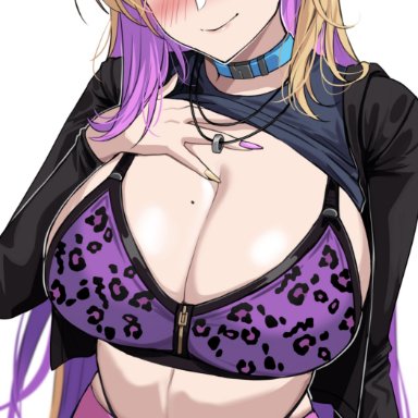 last origin, boryeon, drogod (artist), 1girls, beauty mark, black panties, blonde hair, breasts, cleavage, female, female only, gyaru, highleg panties, hips, huge breasts