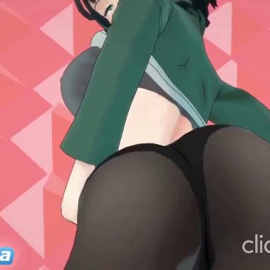 one-punch man, ppppu, fubuki (one-punch man), tatsumaki, anonbluna, alternate ass size, breasts, cowgirl position, cum in pussy, cum inside, dark-skinned male, dark skin, fucked silly, green eyes, green hair