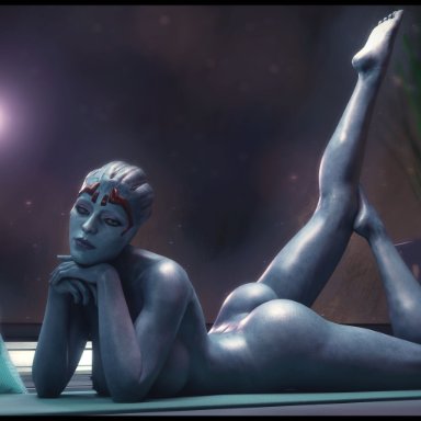 bioware, mass effect, slushe (website), asari, samara, samara (mass effect), theceltic, 1girls, alien, alien girl, blue body, blue skin, female, female only, indoors