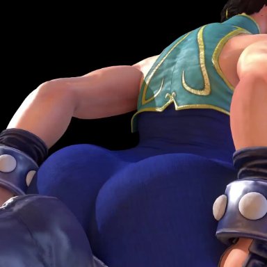 street fighter, chun-li, kishi, 2girls, ass, butt, butt cheeks, dat ass, facesitting, female, female only, huge ass, huge butt, large ass, round ass