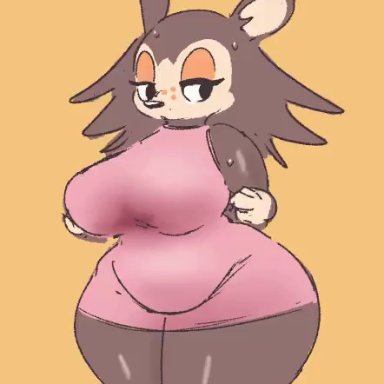 animal crossing, nintendo, sable able, kiseff, anthro, ass, chubby, furry, huge breasts, large ass, large penis, nude, thick ass, thick thighs, voluptuous