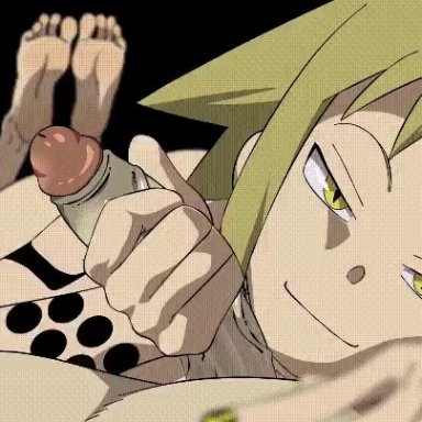 soul eater, medusa gorgon, meteorreb0rn, 1boy, 1boy1girl, 1female, 1girl, 1girls, big veins, cock, completely naked, completely nude, completely nude female, completley naked female, cute face