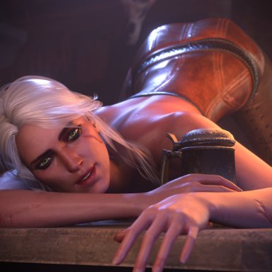 cd projekt red, the witcher (series), the witcher 3: wild hunt, ciri, koyz3d, 1girl, 1girls, athletic, athletic female, busty, female, female focus, female only, hourglass figure, makeup