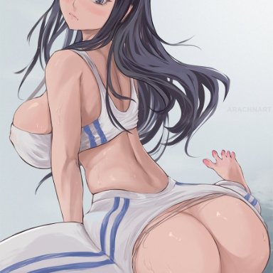 kill la kill, kiryuuin satsuki, arachnart, 1girls, ass, ass focus, black hair, blue eyes, breasts, female, female only, flexible, hips, huge ass, huge breasts