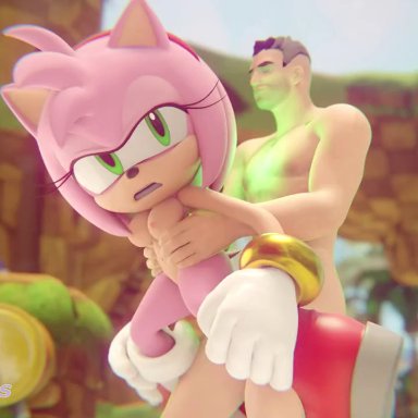 adventures of sonic the hedgehog, sonic (series), amy rose, its-gergless, 1boy, 1girls, breasts, furry, hetero, human, interspecies, male/female, nipples, nude, sex