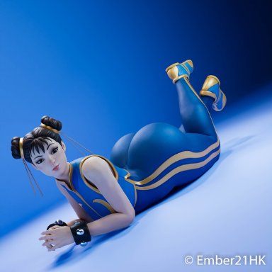 fortnite, street fighter, chun-li, ember21hk, x redeyes, ass focus, big ass, big butt, bubble butt, female focus, female only, huge ass, laying down, laying on ground, laying on stomach