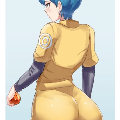 dragon ball, dragon ball super, bulma briefs, o22no, 1girls, ass, back view, big ass, big butt, blue hair, bubble ass, bubble butt, butt, dat ass, fat ass