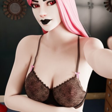 fortnite, haze (fortnite), darkbahamuth, bra, breasts, lingerie, pinup, selfie, selfie pose, 3d