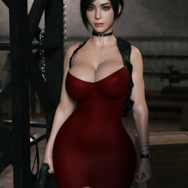 resident evil, resident evil 2, resident evil 2 remake, ada wong, rude frog, 1girls, big breasts, breasts, female, female only, large breasts, solo, thick thighs, wide hips, 3d