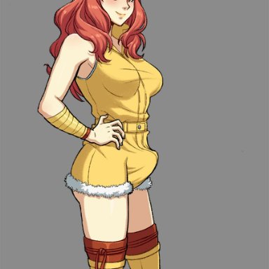 fire emblem, fire emblem heroes, nintendo, celica (fire emblem), eronautics, 1futa, armband, bangs, booty shorts, breasts, bulge, bulge through clothing, bulge under clothes, button up shirt, clothed