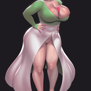pokemon, gardevoir, pinkdrawz, 1girls, big breasts, chubby, chubby female, clothed, curvaceous, curves, curvy, curvy body, curvy female, curvy figure, curvy hips