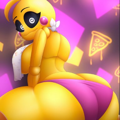 five nights at freddy's, five nights at freddy's 2, scottgames, toy chica (fnaf), toy chica (love taste), shadikbitardik, 1girls, animatronic, breasts, chicken, female, robot, sideboob, yellow skin