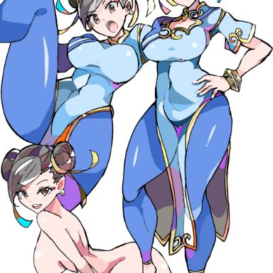 street fighter, street fighter 6, chun-li, enpe, 1girls, ass, boob window, breasts, female, looking at viewer, nude, sideboob, solo, tagme