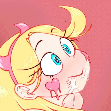 star vs the forces of evil, star butterfly, mahmapuu, blonde, blonde hair, blue eyes, cock hungry, cock worship, cum in mouth, cum on face, cum on tongue, cute, facial, open mouth, opening mouth