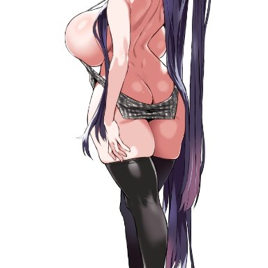 azur lane, august von parseval (azur lane), asanagi, ass, back, backless dress, backless outfit, bangs, bare back, bare shoulders, big ass, big boobs, big breasts, big butt, black legwear